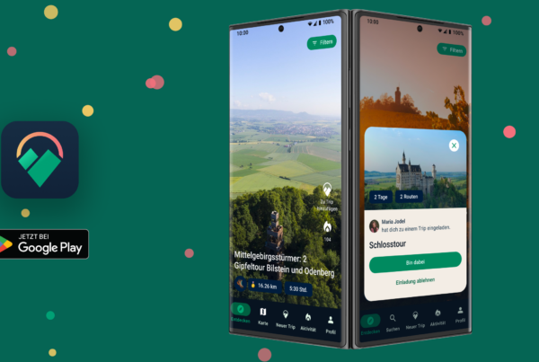 Triphunt für Android Release mit zwei Ansichten auf dem Smartphone