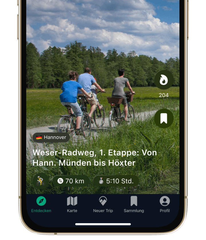 Triphunt Feed mit Beispielroute